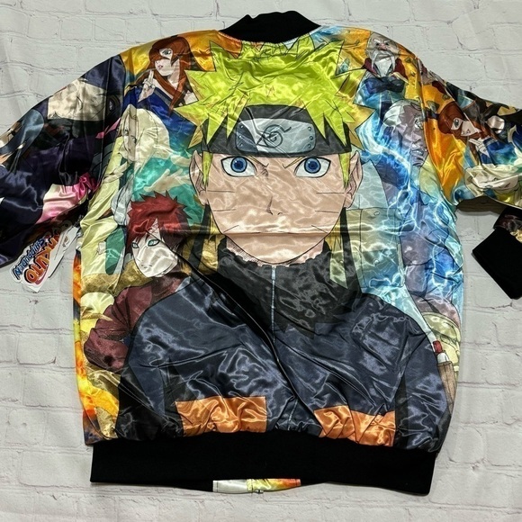 NARUTO SHIPPUDEN x REASON CLOTHING BRAND explosion satin Puffer Bomber Jacket LV - Picture 6 of 15